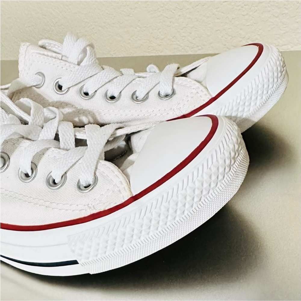 Converse Chuck Taylor All Star Ox Low Top Sneakers White Red Unisex Size 5/7 - Picture 4 of 4